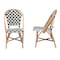 Baxton Studio Ambre Modern French Black and White Weaving Natural Rattan 2-Piece Bistro Chair Set 229-2PC-13110-ZORO - alternate 5